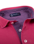 Raspberry Red 100% Cotton Short Sleeve Polo Shirt  Robert Old   