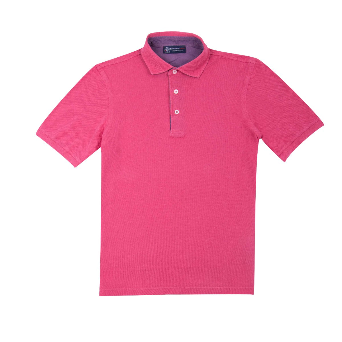 Raspberry Red 100% Cotton Short Sleeve Polo Shirt  Robert Old   