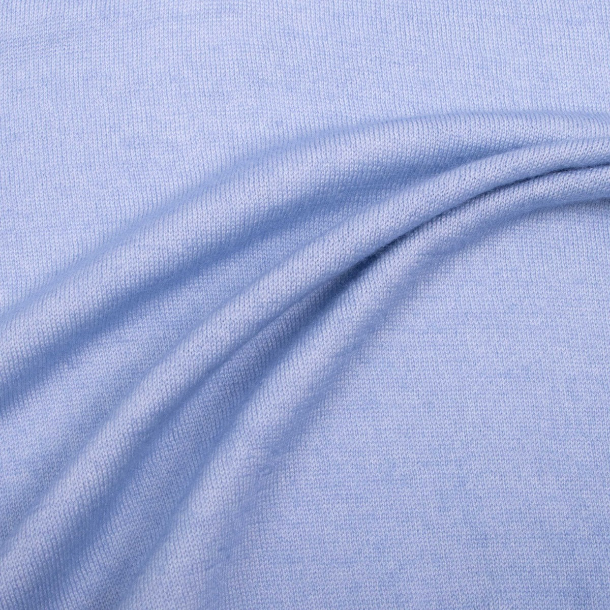 Light Blue 100% Virgin Wool Long Sleeve Zip Neck Knit  Robert Old   