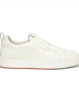 White Tumbled Leather Slip-on Sneaker Sneaker Santoni   