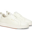 White Tumbled Leather Slip-on Sneaker Sneaker Santoni   