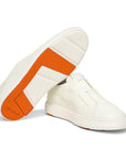 White Tumbled Leather Slip-on Sneaker Sneaker Santoni   