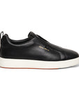 Black Tumbled Leather Slip-On Sneaker Sneaker Santoni   