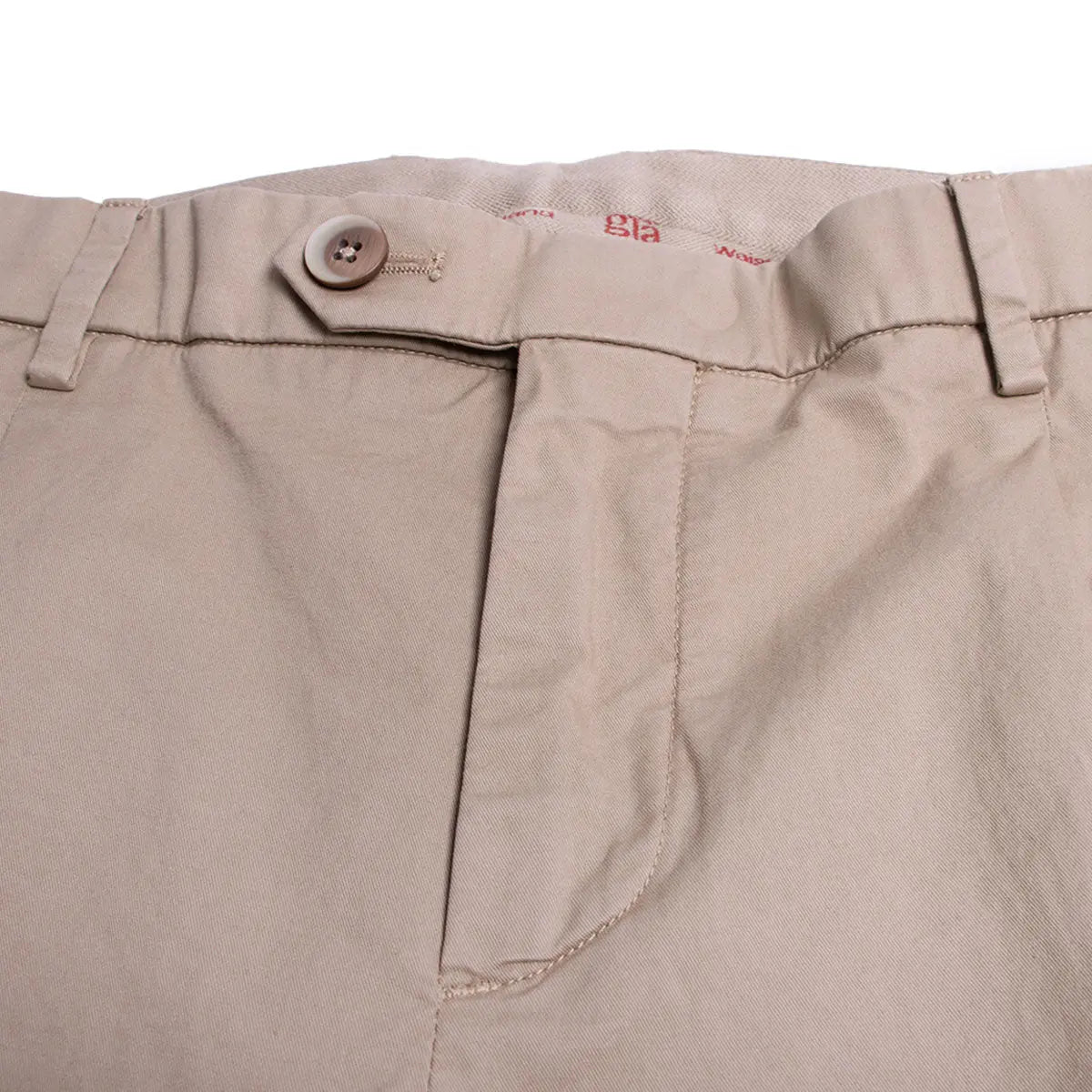 Beige Cotton Stretch Chino Shorts SHORTS Robert Old   