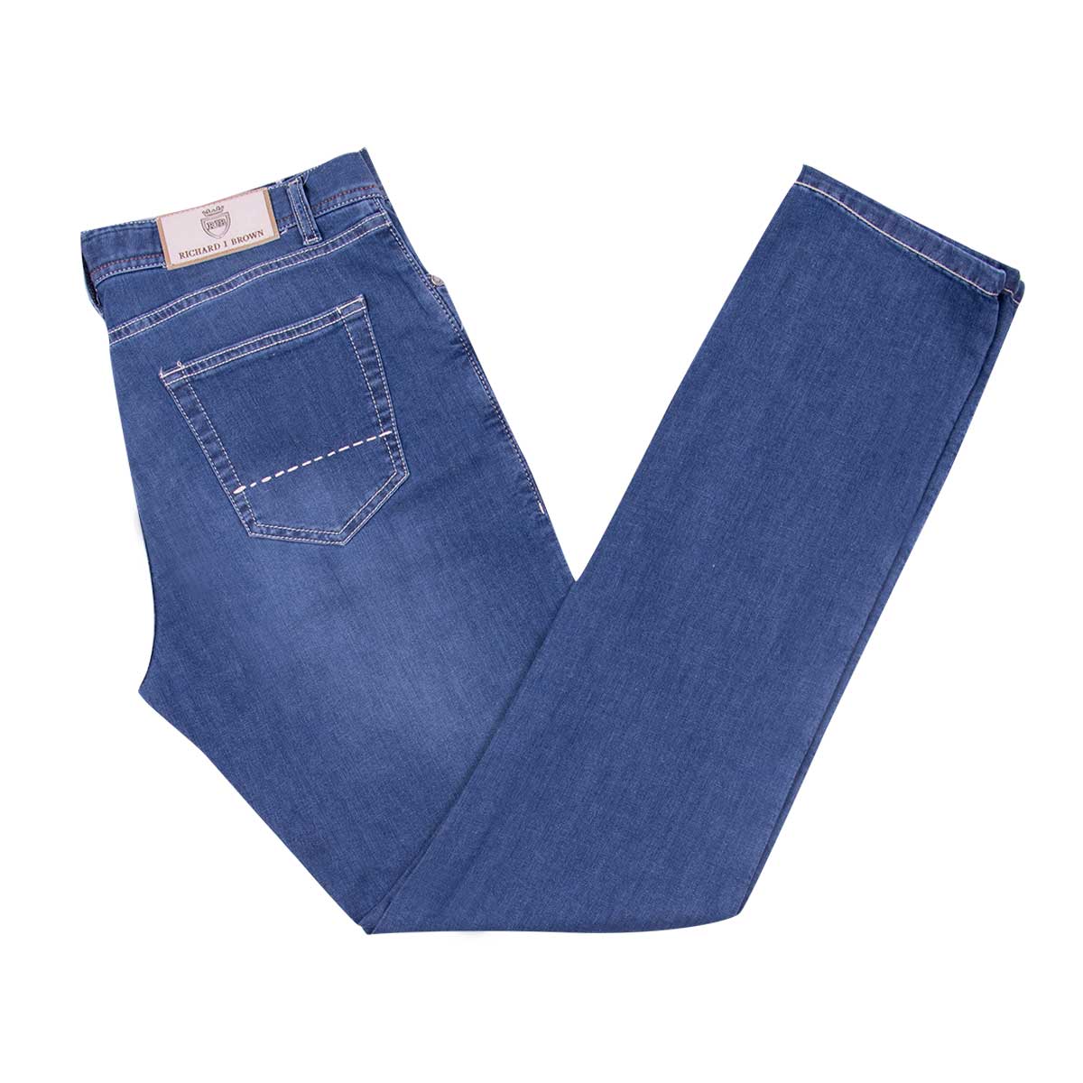 Mid Blue ‘Milano’ Lightweight Denim Jeans  Richard J Brown   