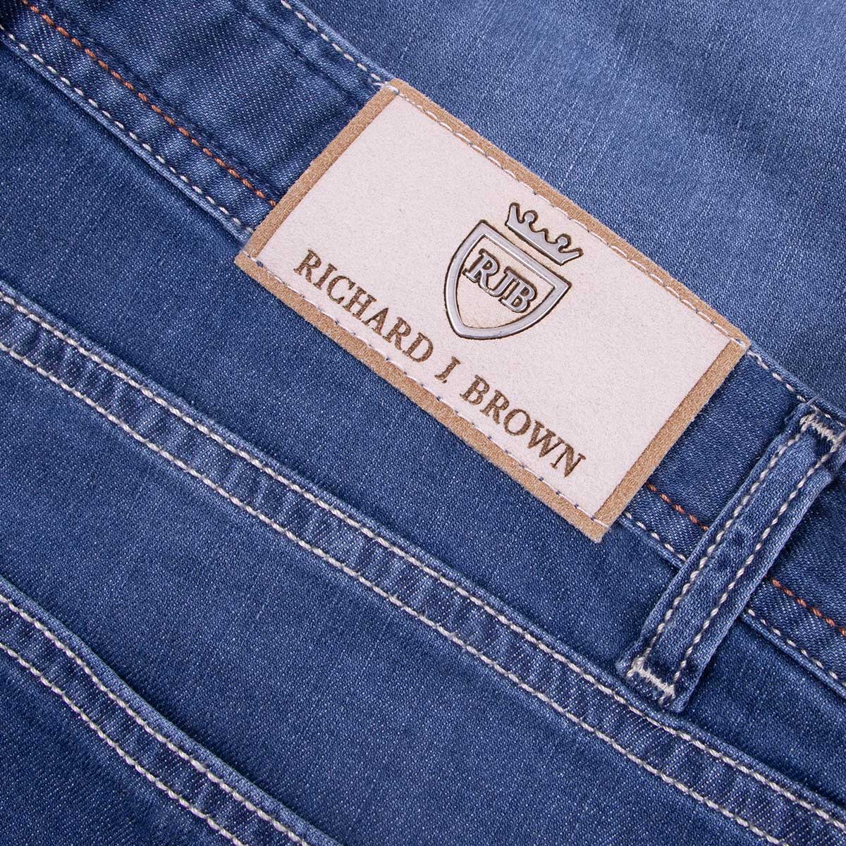 Mid Blue ‘Milano’ Lightweight Denim Jeans  Richard J Brown   