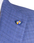 Mid-Blue Check Suit Wool Suit SUITS Belvest   