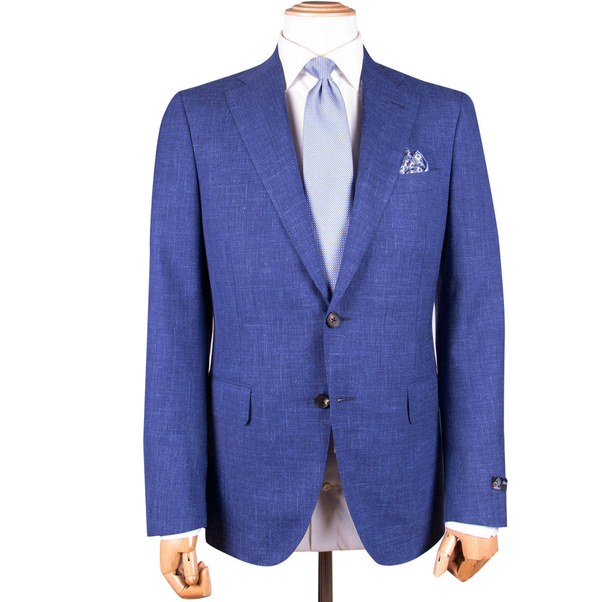 Blue Check Wool, Linen and Silk Loro Piana Suit SUITS Robert Old   