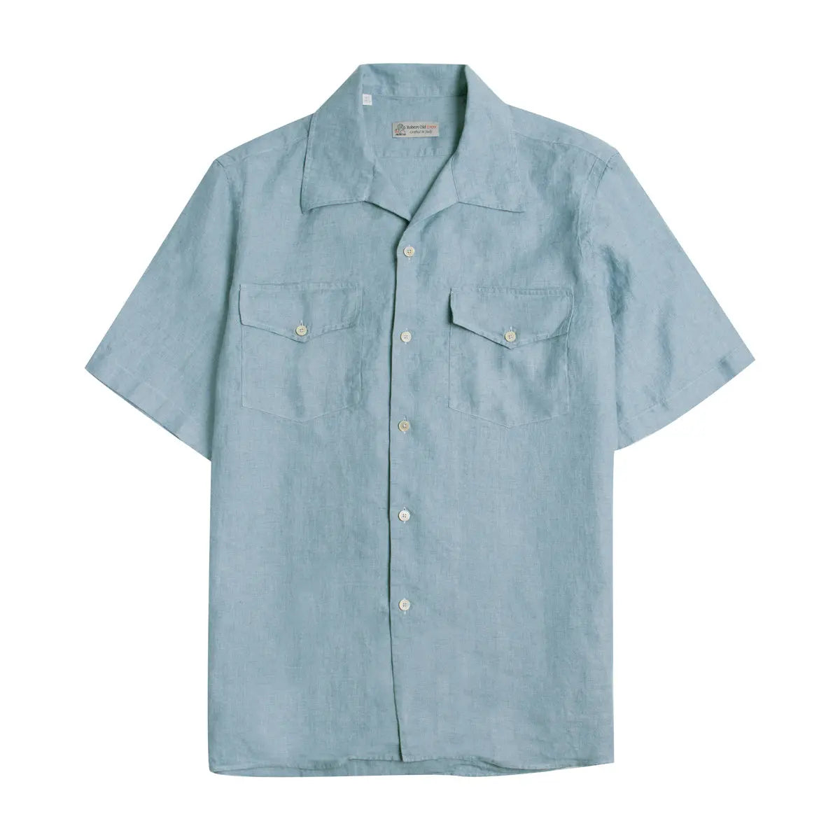 Italian Linen Light Blue Short sleeve Shirt