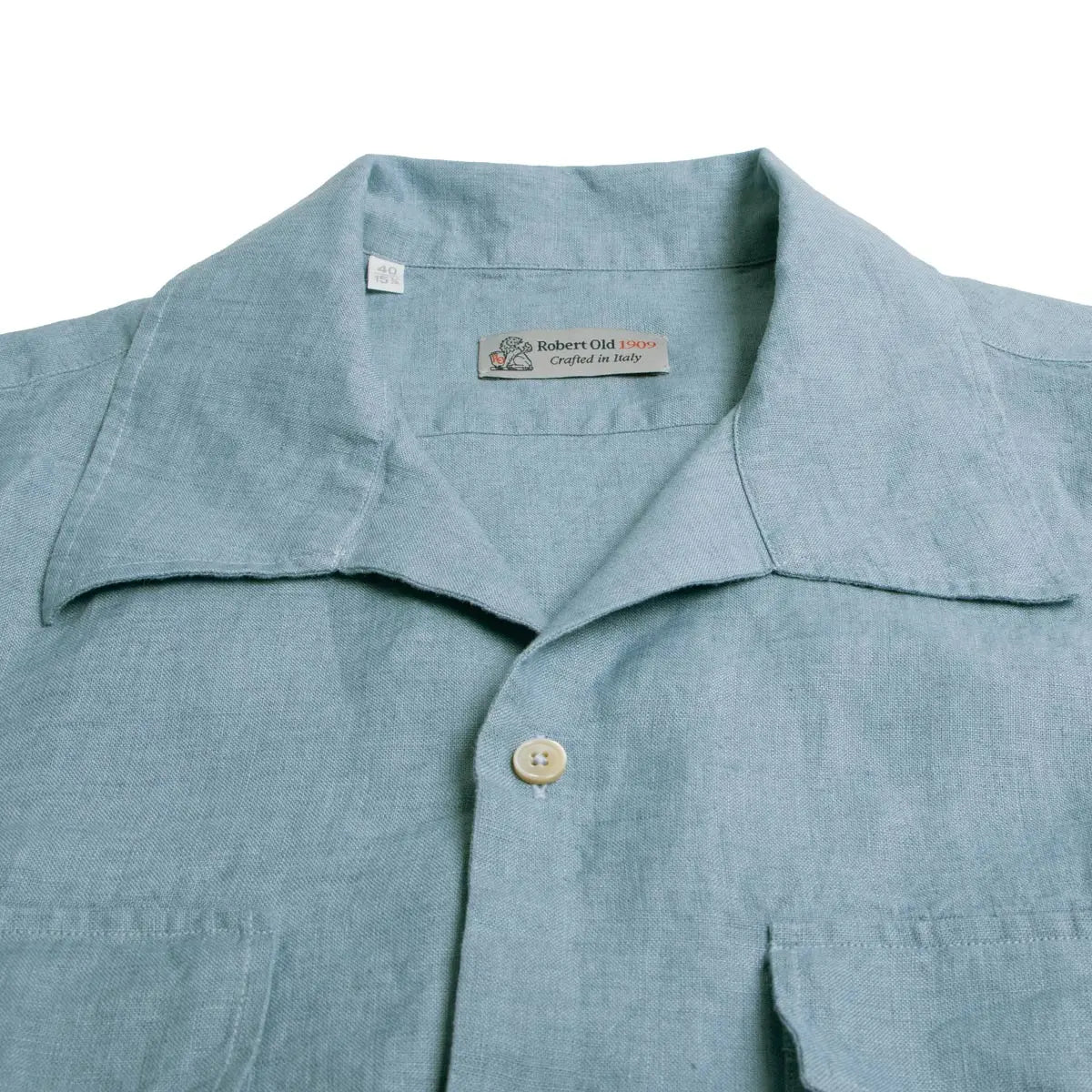 Italian Linen Light Blue Short sleeve Shirt