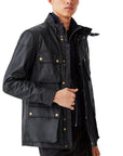 Belstaff Dark Navy Fieldmaster Waxed Cotton Jacket