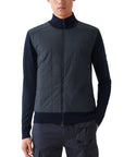 Belstaff Washed Navy Kelbrook Merino Wool Zip Cardigan