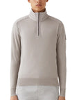 Belstaff Chrome Grey Kilmington Merino Wool Quarter Zip Sweater Knit