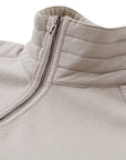 Belstaff Chrome Grey Kilmington Merino Wool Quarter Zip Sweater Knit