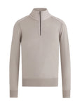 Belstaff Chrome Grey Kilmington Merino Wool Quarter Zip Sweater Knit