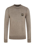 Clay Brown Watch Crewneck Merino Wool Sweater