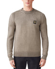 Clay Brown Watch Crewneck Merino Wool Sweater