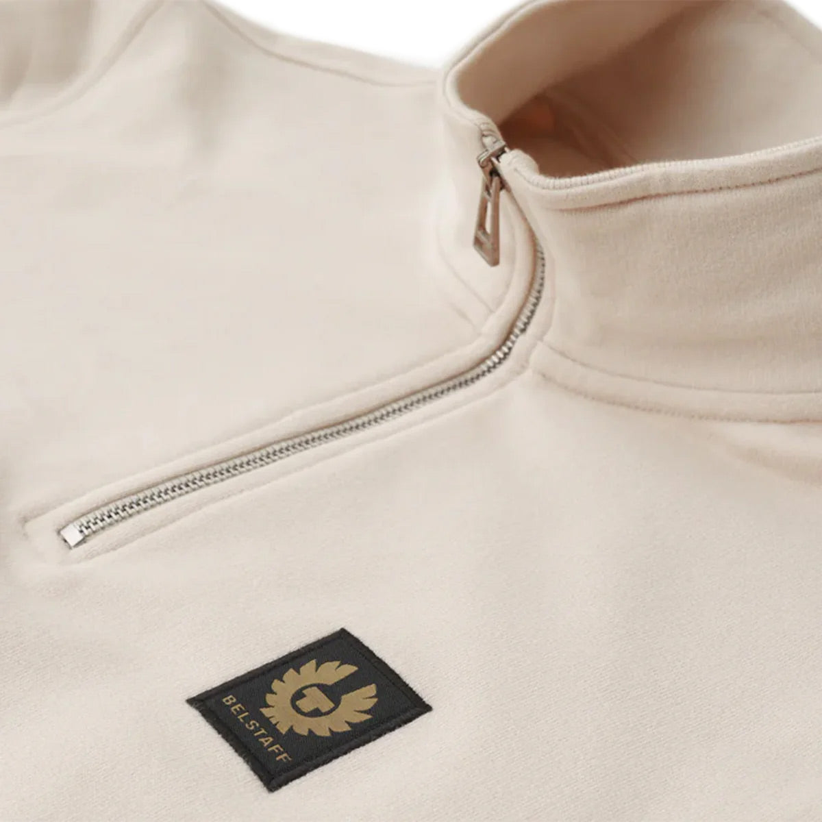 Moonbeam Cream Quarter Zip Cotton Sweatshirt SWEATS Belstaff