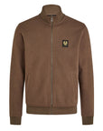 Clay Brown Full-zip Cotton Fleece Sweatshirt