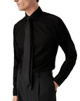 Black Floral Trim Signature Twill Slim Fit Shirt