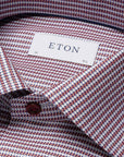 Red Houndstooth Signature Twill Contemporary Fit Shirt L/S SHIRTS Eton