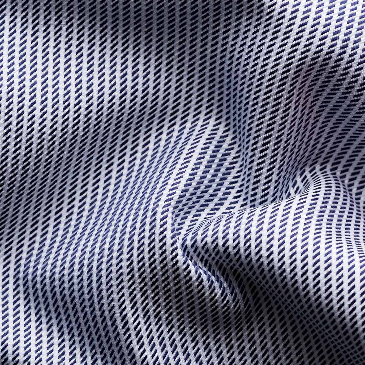 Dark Blue Striped Signature Twill Shirt Contemporary Fit Shirt L/S SHIRTS Eton