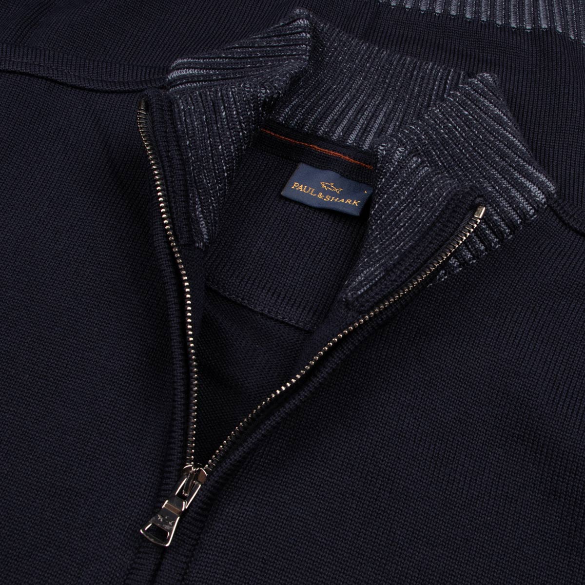 Navy Zip Neck Virgin Wool Sweater KNITWEAR Paul & Shark