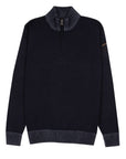 Navy Zip Neck Virgin Wool Sweater KNITWEAR Paul & Shark