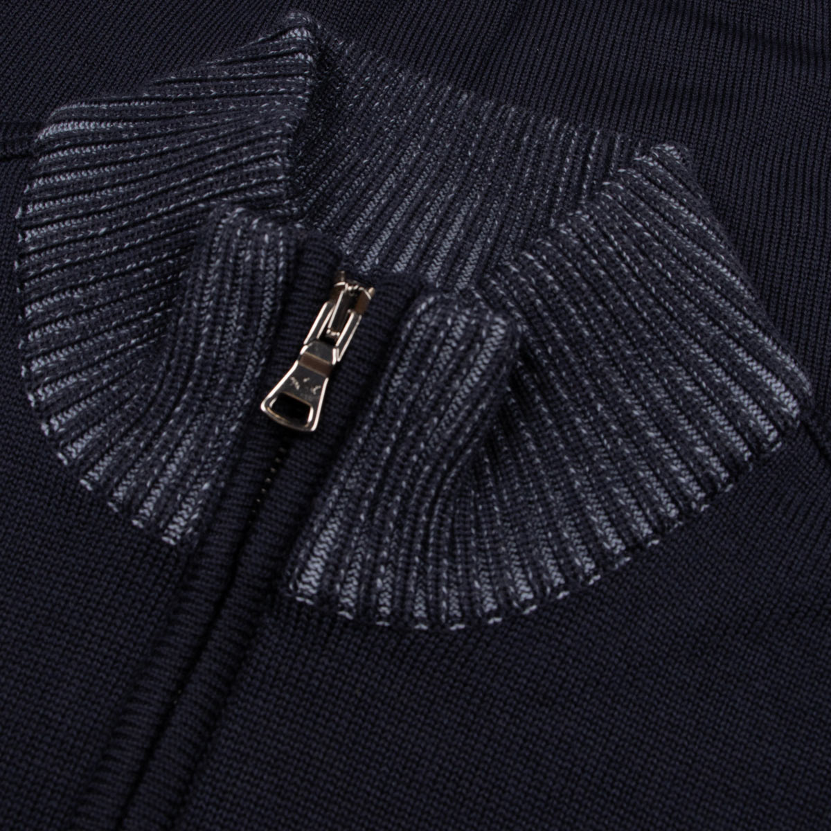 Navy Zip Neck Virgin Wool Sweater KNITWEAR Paul & Shark