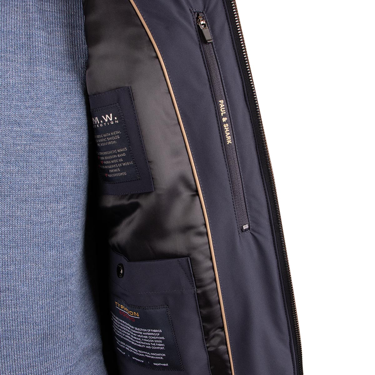 Paul & Shark Navy Typhoon 4x4 Stretch Bomber Jacket