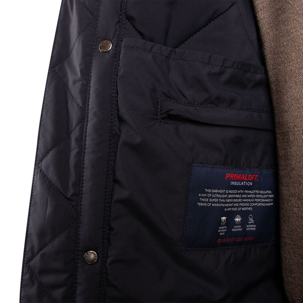 Paul & Shark Navy Alcantara Quilted Jacket