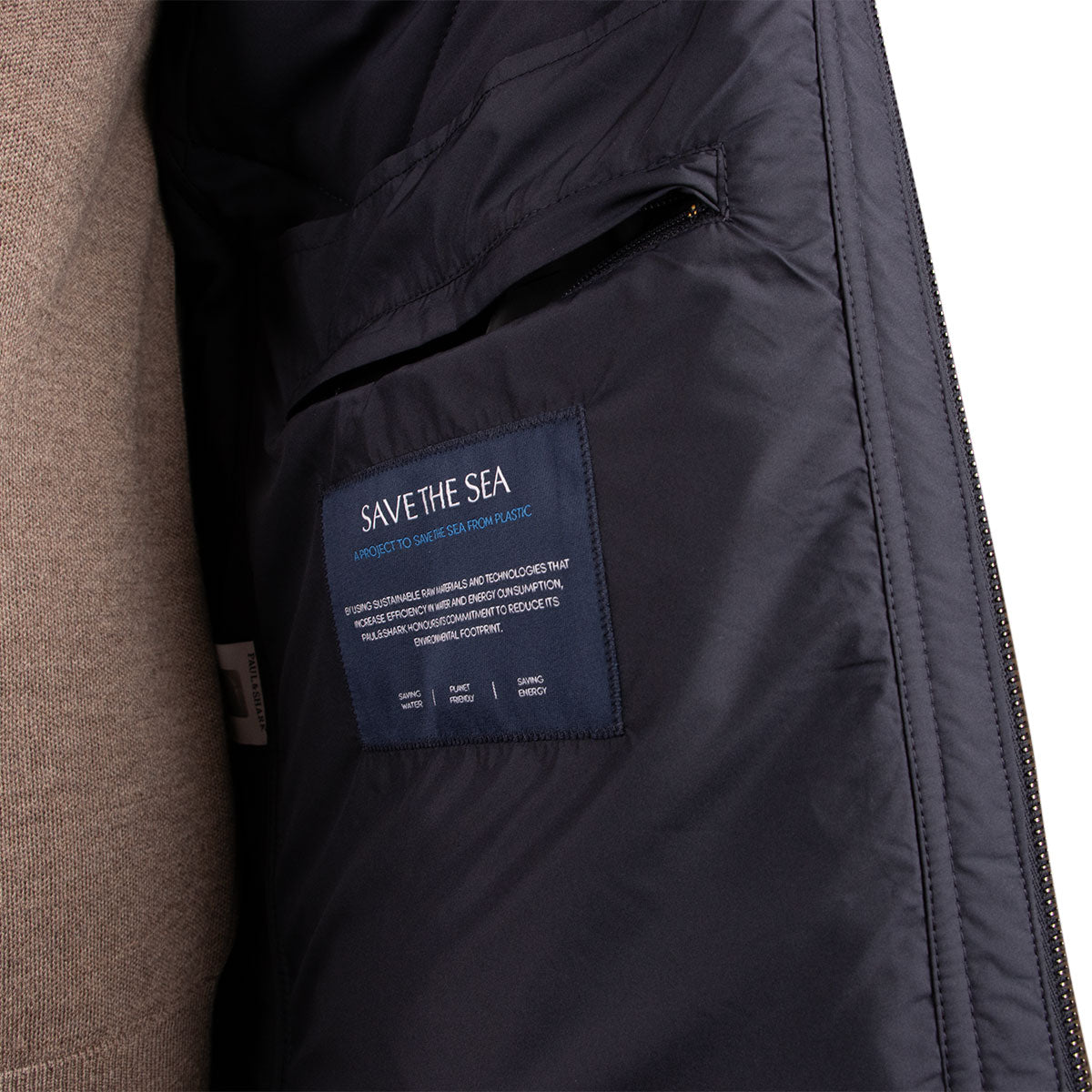 Paul &amp; Shark Navy Alcantara Quilted Jacket