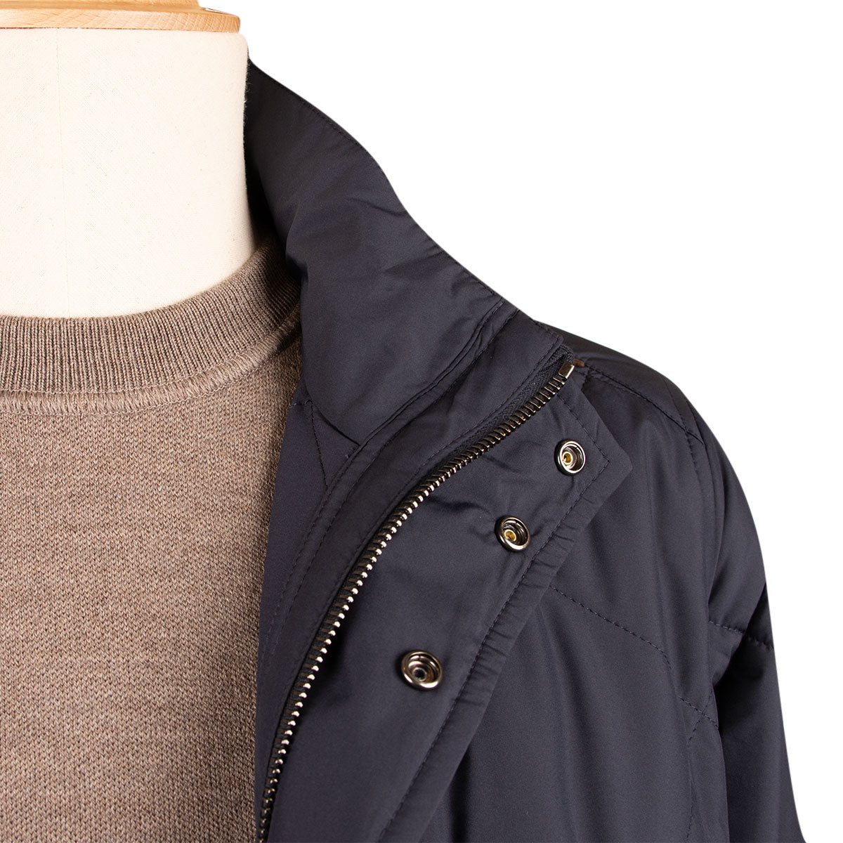 Paul & Shark Navy Alcantara Quilted Jacket