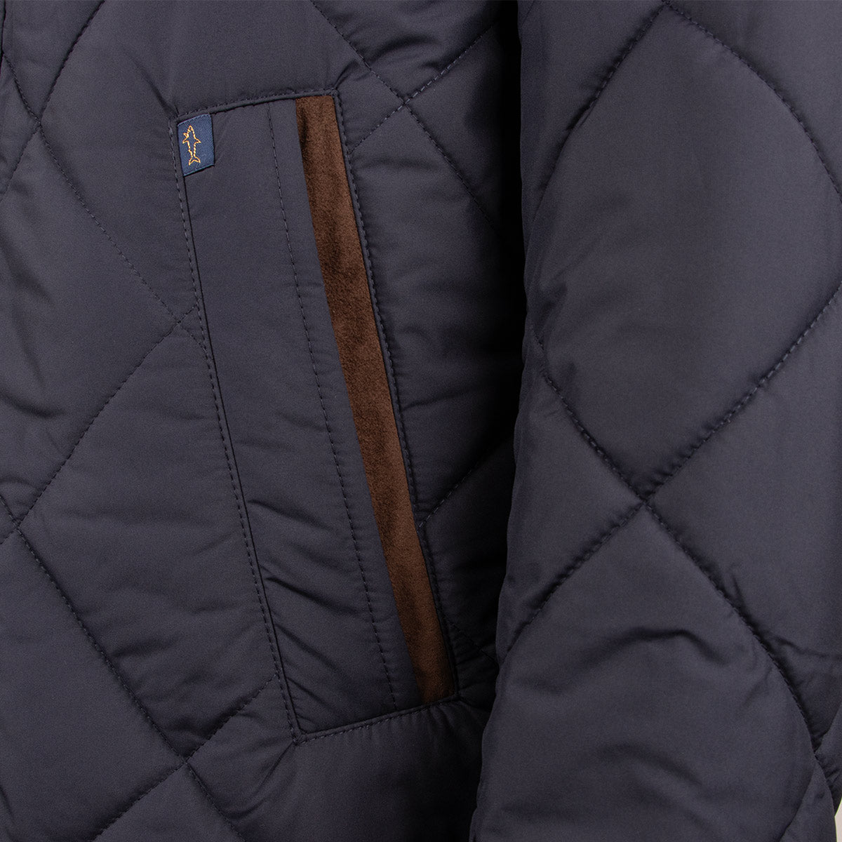 Paul & Shark Navy Alcantara Quilted Jacket