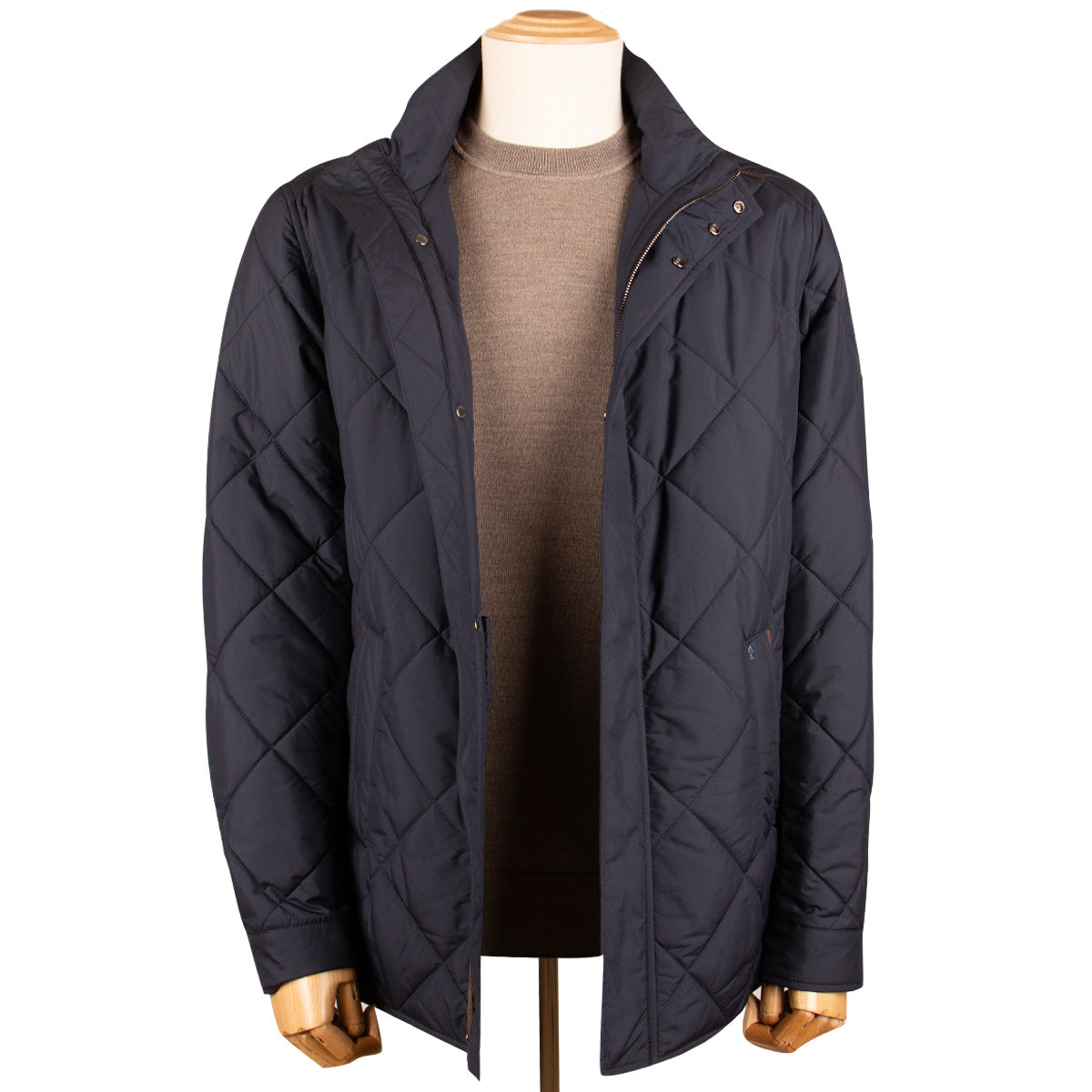 Paul & Shark Navy Alcantara Quilted Jacket