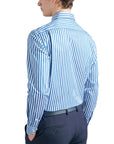 Blue & White Stripe Supima® Long Sleeve Cotton Shirt