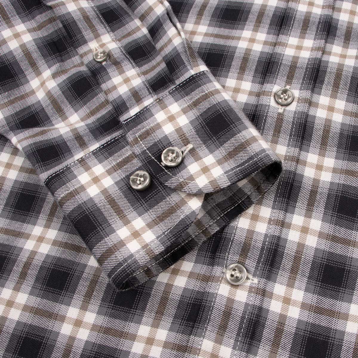 Paul & Shark Black & White Check Long Sleeve Brushed Cotton Shirt