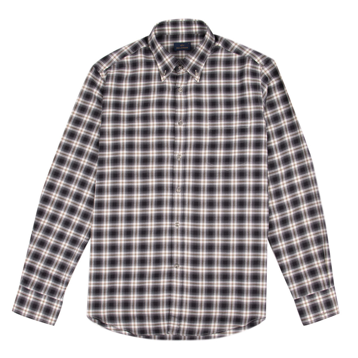 Paul & Shark Black & White Check Long Sleeve Brushed Cotton Shirt