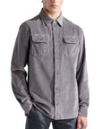 Light Grey Velvet Corduroy Overshirt