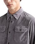 Light Grey Velvet Corduroy Overshirt