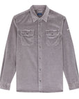 Light Grey Velvet Corduroy Overshirt