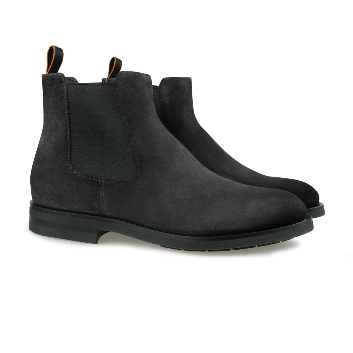 Grey Suede Leather Chelsea Boots SHOES Santoni   