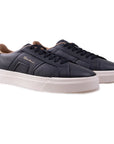 Navy Double Buckle Tumbled Leather Sneaker Robert Old & Co