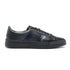 Navy Leather Double Buckle Sneaker SHOES Santoni