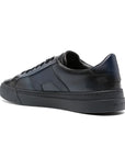 Navy Leather Double Buckle Sneaker SHOES Santoni