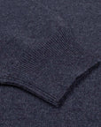 Marineblauer Pullover aus Wolle und Kaschmir mit Knopfleiste