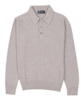 Exclusive Robert Old Grey Button Neck Wool & Cashmere Sweater