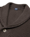 Brown Shawl Neck Merino Wool Cardigan KNITWEAR FEDELI