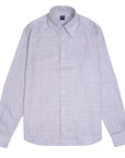 Grey Check Alberto Slim Fit Brushed Cotton Long Sleeve Shirt FEDELI