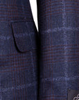 Navy Check 'Natural Soft' Wool & Cashmere Jacket